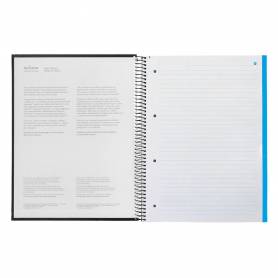 Cuaderno espiral navigator a4 micro tapa forrada 120h 80gr horizontal 5 bandas 4 taladros color negro