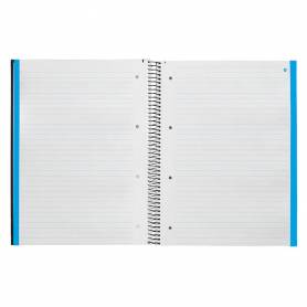 Cuaderno espiral navigator a4 micro tapa forrada 120h 80gr horizontal 5 bandas 4 taladros color negro