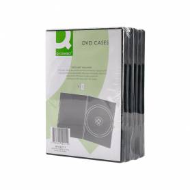 Caja dvd q-connect -con interior negro -pack de 5 unidades