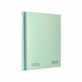 Cuaderno espiral navigator a4 micro tapa forrada 120h 80gr horizontal 5 banda 4 taladros color menta