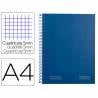 Cuaderno espiral navigator a4 micro a4 tapa forrada 120h 80gr cuadro 5mm 5 bandas 4 taladros color azul marino - NA29