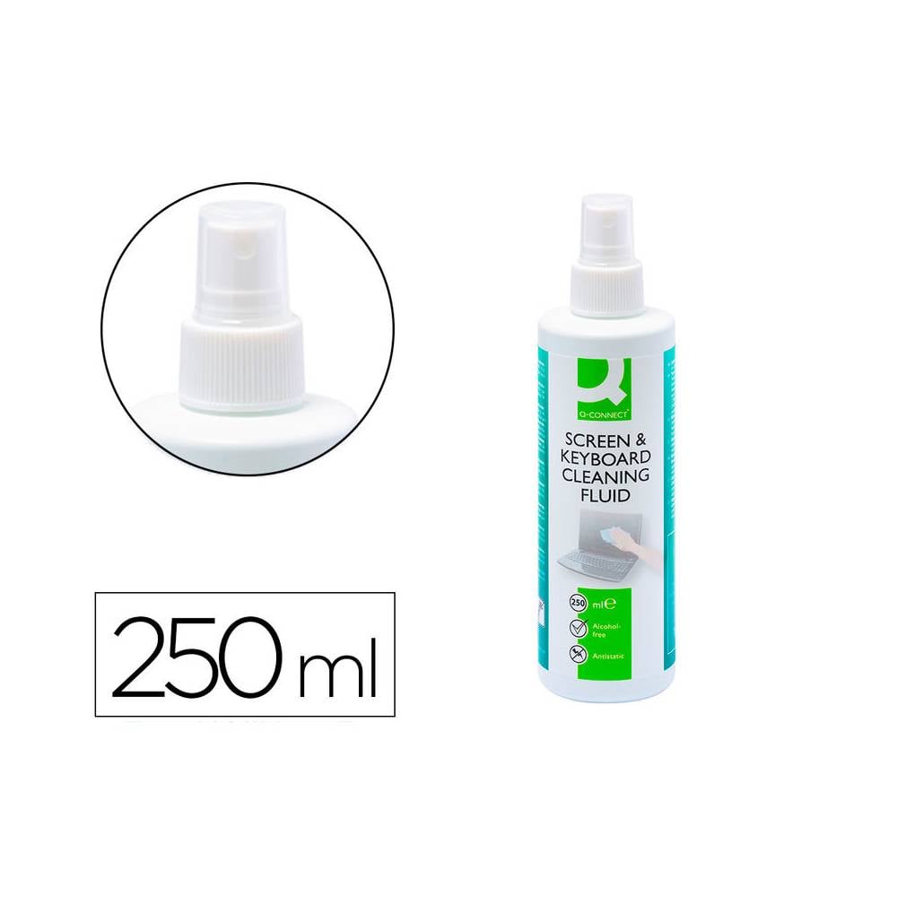 Spray q-connect limpiador de pantallas y teclados bote de 250 ml