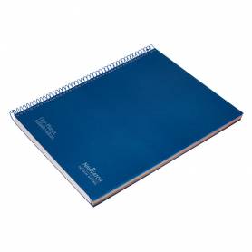 Cuaderno espiral navigator a4 micro tapa forrada 120h 80gr horizontal 5 bandas 4 taladros color azul marino