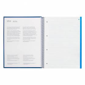 Cuaderno espiral navigator a4 micro tapa forrada 120h 80gr horizontal 5 bandas 4 taladros color azul marino