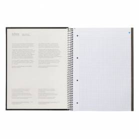 Cuaderno espiral navigator a4 micro tapa forrada 80h 80 gr cuadro 5mm 1 banda color negro