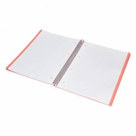 Cuaderno espiral navigator a4 micro tapa forrada 80h 80gr cuadro 5mm 1 banda color coral