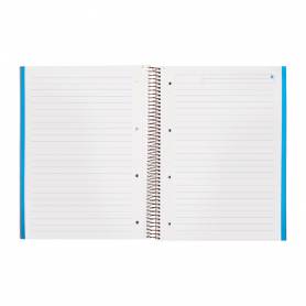 Cuaderno espiral navigator a4 micro tapa forrada 120h 80gr horizontal 5 banda 4 taladros color rosa