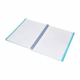 Cuaderno espiral navigator a4 micro tapa forrada 80h 80gr cuadro 5 mm 1 banda color celeste