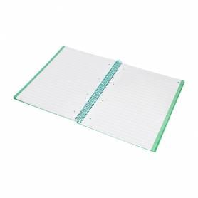 Cuaderno espiral navigator a4 micro tapa forrada 80h 80gr horizontal 1 banda color menta