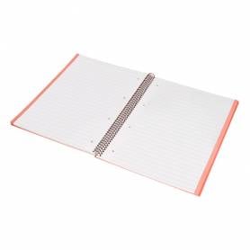 Cuaderno espiral navigator a4 micro tapa forrada 80h 80gr horizontal 1 banda color coral