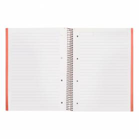 Cuaderno espiral navigator a4 micro tapa forrada 80h 80gr horizontal 1 banda color coral