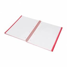 Cuaderno espiral navigator a4 micro tapa forrada 80h 80gr horizontal 1 banda color rojo