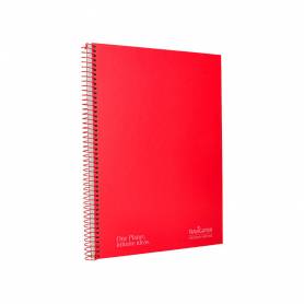 Cuaderno espiral navigator a4 micro tapa forrada 80h 80gr horizontal 1 banda color rojo