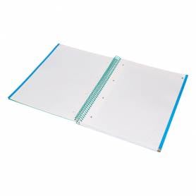 Cuaderno espiral navigator a4 micro tapa forrada 120h 80gr cuadro 5mm 5 bandas 4 taladros color menta