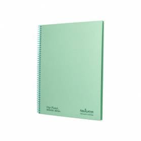 Cuaderno espiral navigator a4 tapa dura 80h 80gr cuadro 4mm con margen menta