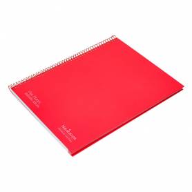 Cuaderno espiral navigator a4 tapa dura 80h 80gr cuadro 4mm con margen rojo