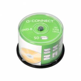 Dvd-r q-connect capacidad 4,7gb duracion 120min velocidad 16x bote de 50 unidades