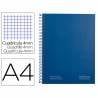 Cuaderno espiral navigator a4 tapa dura 80h 80gr cuadro 4mm con margen azul marino - NA37