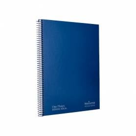 Cuaderno espiral navigator a4 tapa dura 80h 80gr cuadro 4mm con margen azul marino