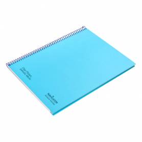 Cuaderno espiral navigator a4 tapa dura 80h 80gr horizontal con margen azul claro