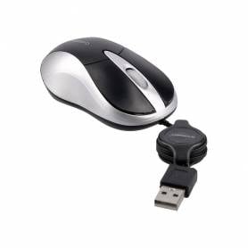 Raton q-connect mini optico 800 dpi retractil usb 1,5 ghz negro