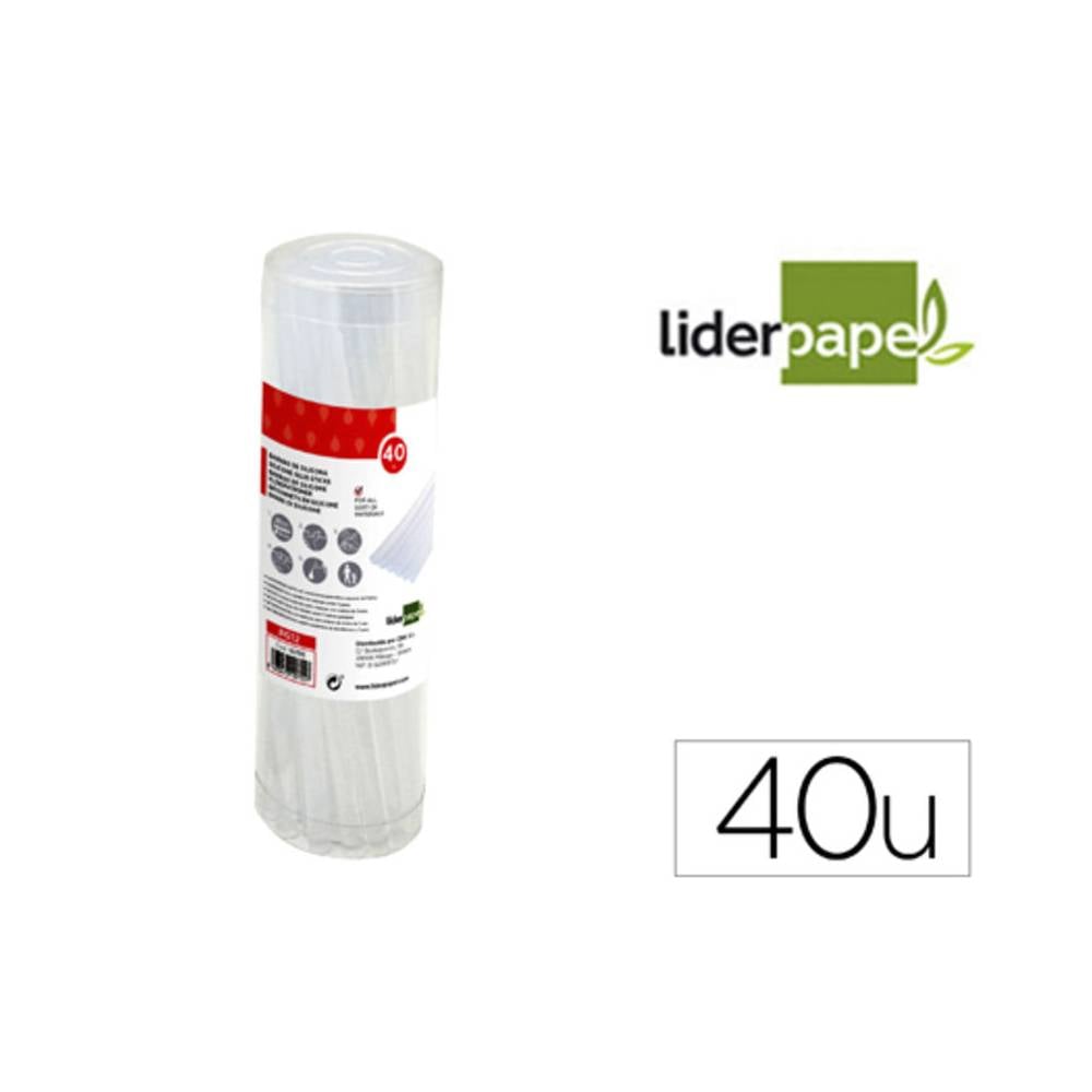 Barra termofusible liderpapel de 7 mm de diametro x 200 mm de alto bote de 40 unidades