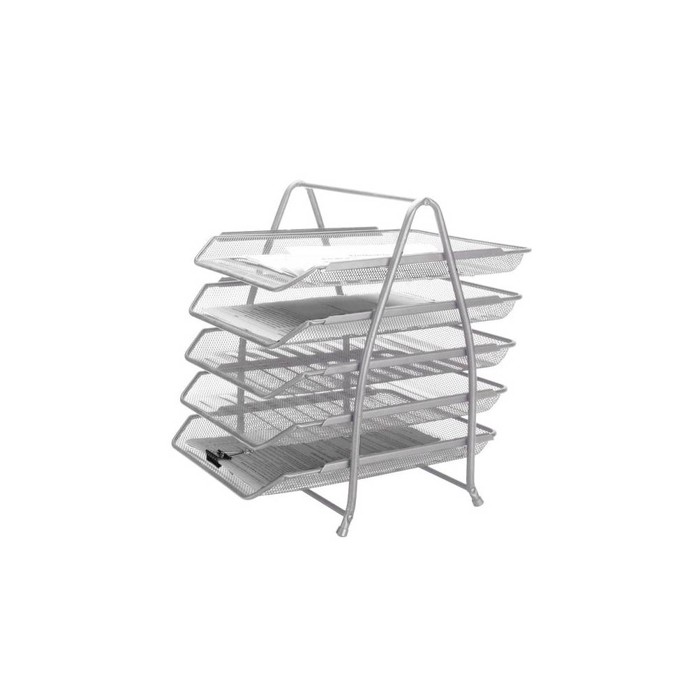 Bandeja sobremesa metalica q-connect kf18476 rejilla plata 5 bandejas movibles 350x275x375 mm