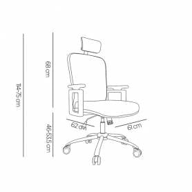 Silla de direccion q-connect ergonomica base metal respaldo alto con reposacabeza ajustable