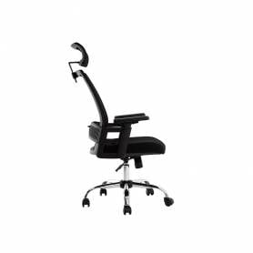 Silla de direccion q-connect ergonomica base metal respaldo alto con reposacabeza ajustable