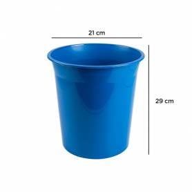 Papelera plastico q-connect azul opaco 13 litros 275x285 mm