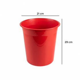 Papelera plastico q-connect rojo opaco 13 litros 275x285 mm