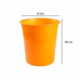 Papelera plastico q-connect naranja translucido 13 litros 275x285 mm