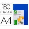 Tapa de encuadernacion q-connect pvc din a4 opaca azul 180 micras caja de 100 unidades - KF18097