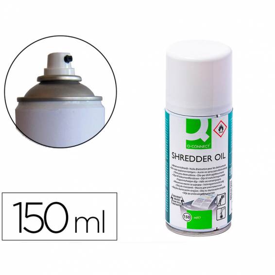 Aceite lubricante q-connect en spray para destructora de documentos bote de 150 ml