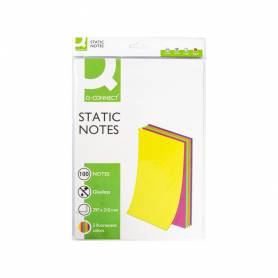 Bloc de notas electrostaticas quita y pon q-connect 210x297mm 100 hojas 5 colores fluorescentes