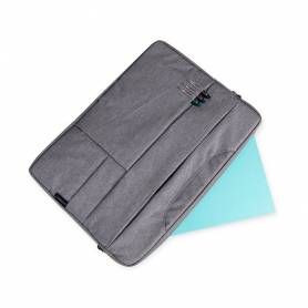 Funda para portatil q-connect 15,6/ con asas retractiles cremallera 3 bolsillos exteriores gris