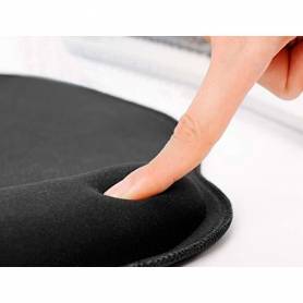 Alfombrilla para raton q-connect con reposamuñecas ergonomica de gel color negro 225x240x20 mm