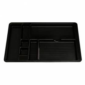 Bandeja organizadora q-connect de cajones color negro 364x225x21 mm