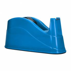 Portarrollo sobremesa q-connect plastico para cintas de 66 mt color azul 220x100x70 mm