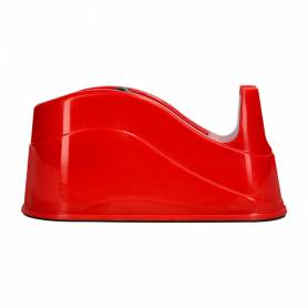 Portarrollo sobremesa q-connect plastico para cintas de 66 mt color rojo 220x100x70 mm