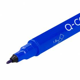 Rotulador q-connect marcador permanente doble punta color azul 0,4 mm y 1 mm