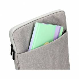 Funda para portatil q-connect 13,3/ con asa 1 bolsillo exterior con cremallera color gris 350x250x25 mm