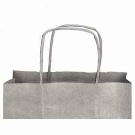 Bolsa papel q-connect kraft plata xs con asa retorcida 180x240x80 mm