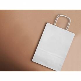 Bolsa papel q-connect celulosa blanco xs con asa retorcida 180x240x80 mm