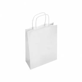 Bolsa papel q-connect celulosa blanco xs con asa retorcida 180x240x80 mm