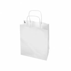 Bolsa papel q-connect celulosa blanco s con asa retorcida 240x320x10 mm