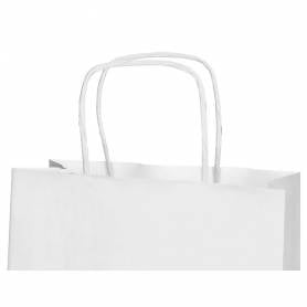 Bolsa papel q-connect celulosa blanco s con asa retorcida 240x320x10 mm