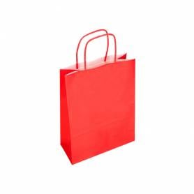 Bolsa papel q-connect celulosa rojo s con asa retorcida 240x320x10 mm