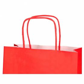 Bolsa papel q-connect celulosa rojo s con asa retorcida 240x320x10 mm