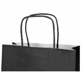 Bolsa papel q-connect celulosa negro m con asa retorcida 270x370x12 mm